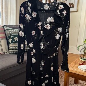 Macy's Black Floral Dress